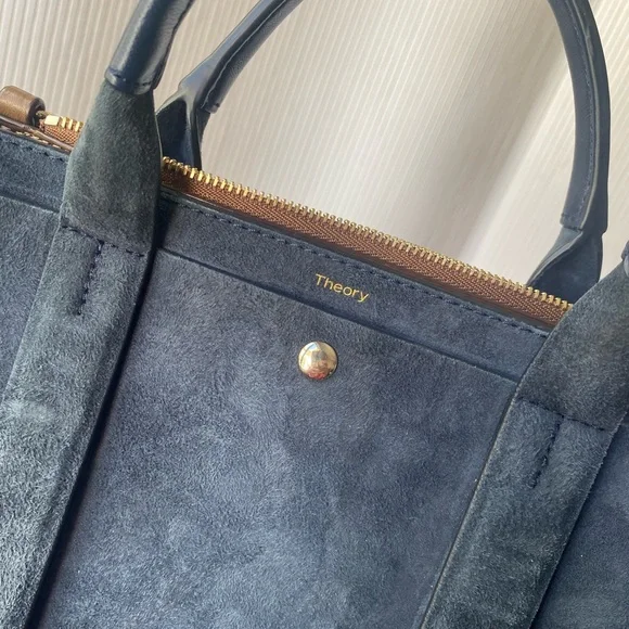 Theory Navy Suede Women's Handbag - Picture 1 of 6